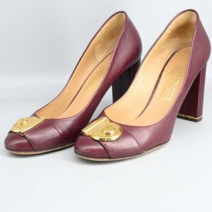 SOLD!!  Salvatore Ferragamo Burgundy Pumps US Size 10